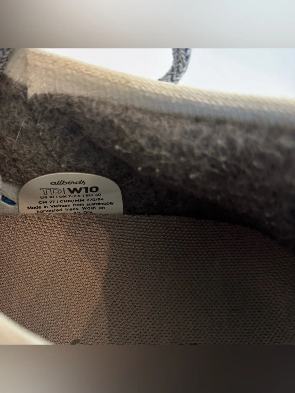 Allbirds Tree Dasher Blue & White  Sneaker Women's Size 10